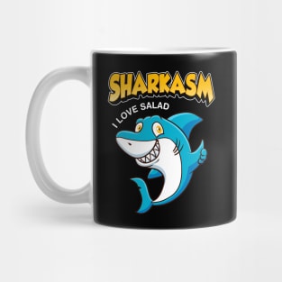 Funny Sharkasm I Love Salad Shark Sarcasm Pun Mug